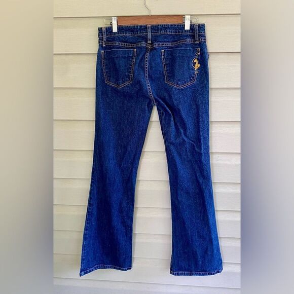 BABY PHAT vintage Y2K Dark Blue flare jeans juniors denim silver label sz 11 EUC - Picture 2 of 16